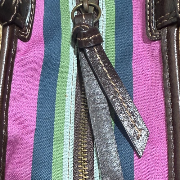 Coach Legacy Stripe Varsity Tote Bag Multicolor Canvas & Brown Leather –  12613 - Picture 12 of 16